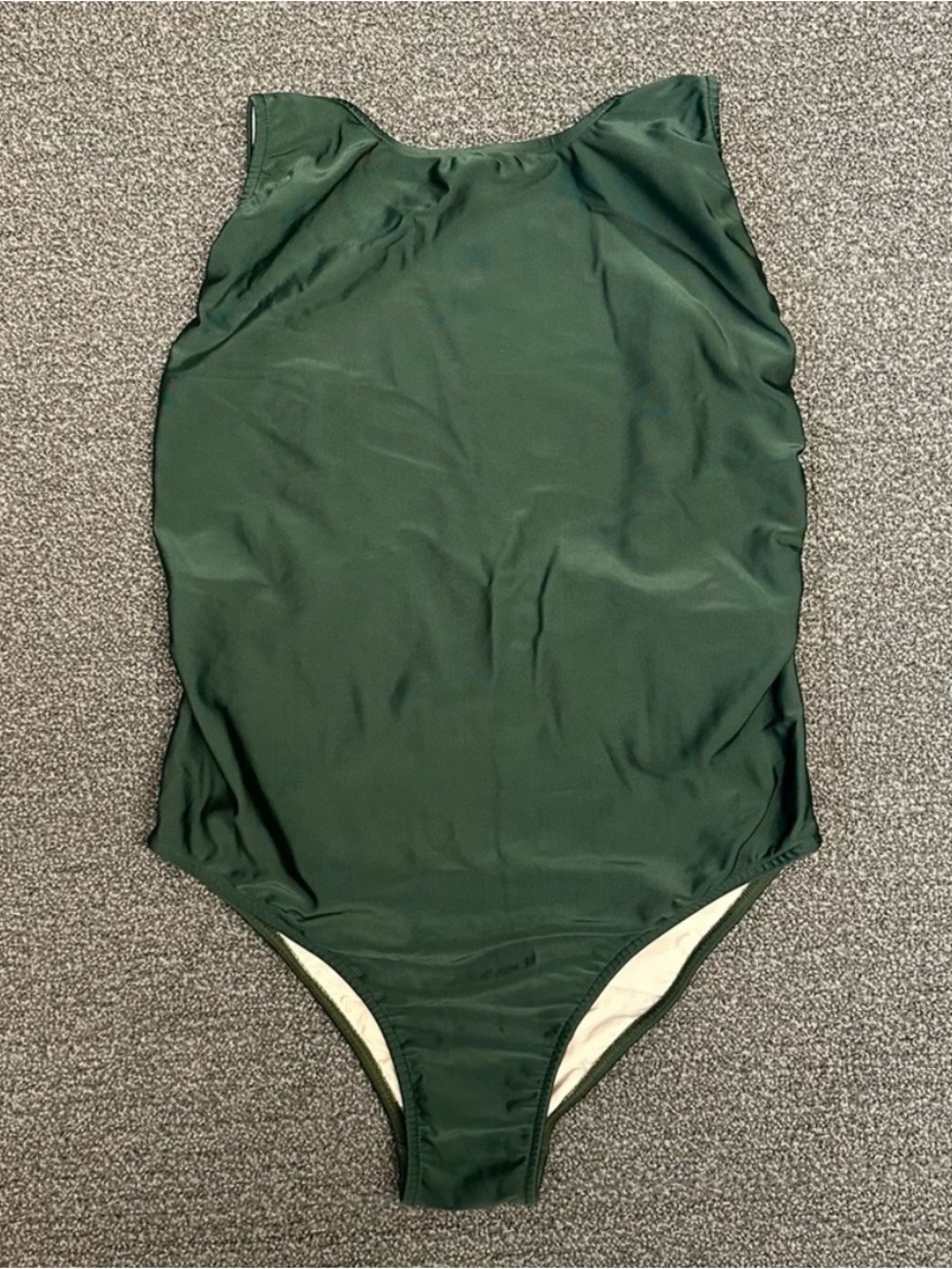 Morena Degreas Green One-Piece Swimsuit with Beige Lining